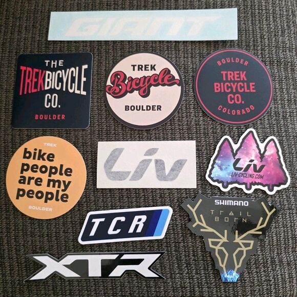 10x Biking Cycling Outdoor Stickers Mixed Lot Liv Shimano XTR Trek Boulder Giant - Picture 6 of 6
